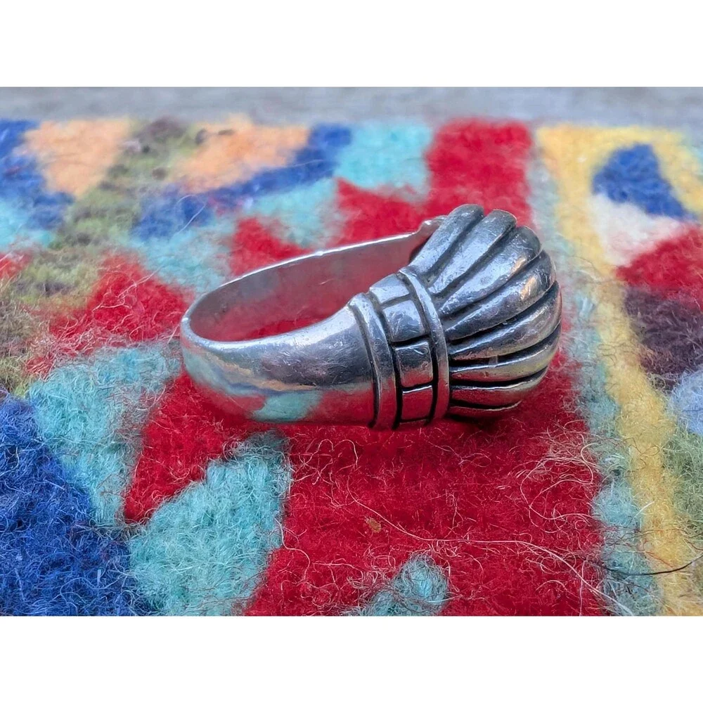 Vintage Sterling Silver Dome Ring Size 7